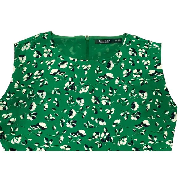 Lauren Ralph Lauren Womens Floral Georgette Dress Sz 10 Cap Sleeve *BELT MISSING - Picture 3 of 15